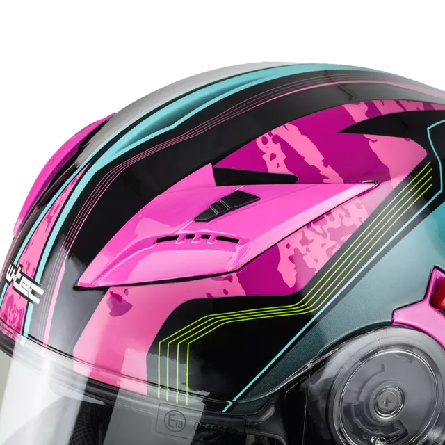 W-TEC Pezzon Magenta aufklappbarer Motorradhelm