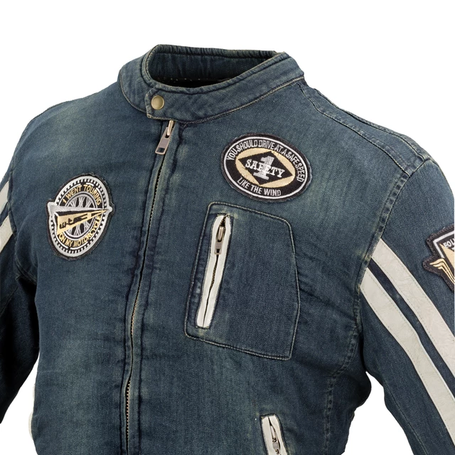 W-TEC Herren Motorradjacke Wildone - blau