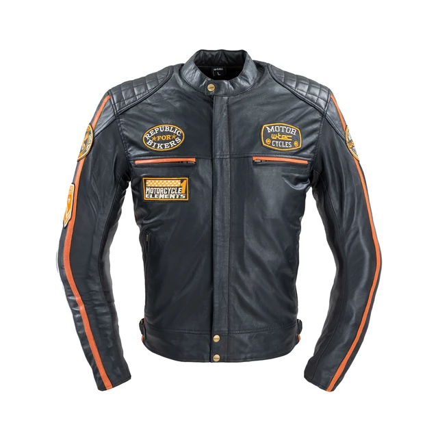 Herren Ledermotorradjacke W-TEC Sheawen Antique - schwarz - schwarz