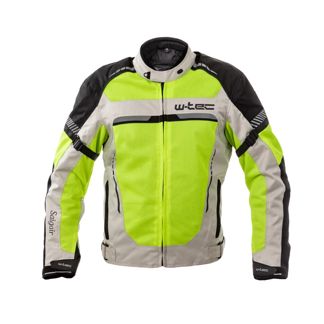 W-TEC Saigair Herren Sommer Motorradjacke - Fluo Yellow-Gray