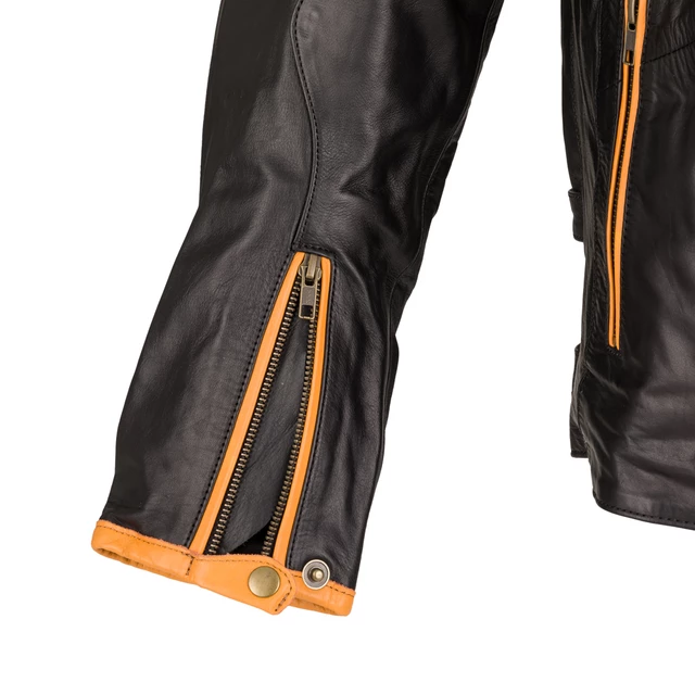 W-TEC Brenerro Leder Motorradjacke - Black-Orange-White