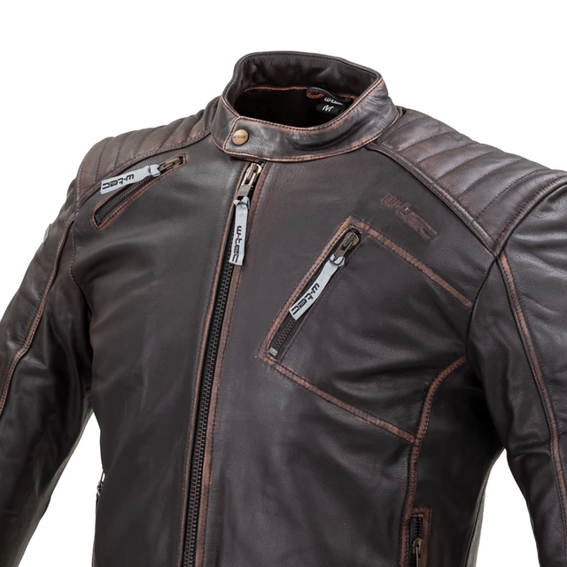 Leder Motorrad Jacke W-TEC Embracer - Vintage Dark Brown