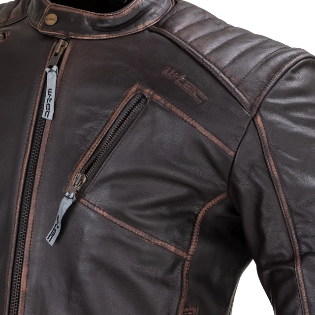 Leder Motorrad Jacke W-TEC Embracer - Vintage Dark Brown