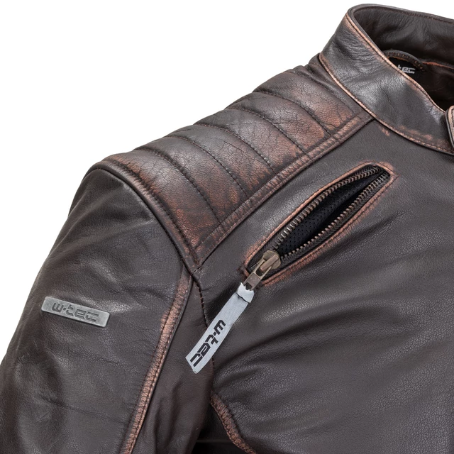 Leder Motorrad Jacke W-TEC Embracer - Vintage Dark Brown