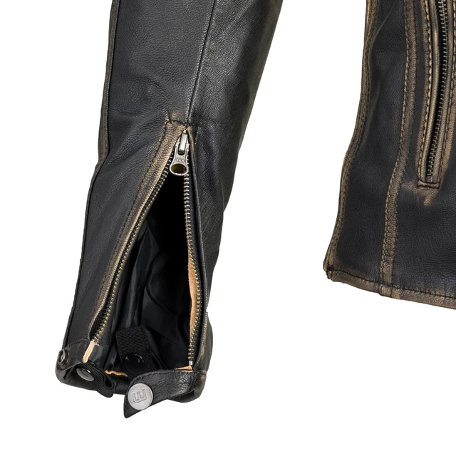 W-TEC Kusniqua Leder Motorradjacke - vintage schwarz