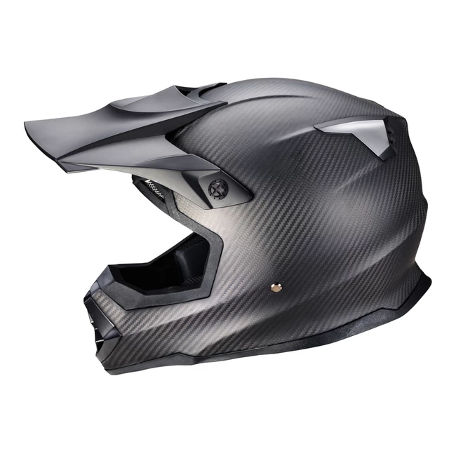Motocross-Helm W-TEC Crosscomp - Kohlenstoff-Glanz