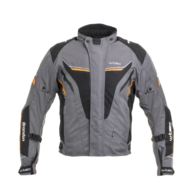 W-TEC Brandon Herren Motorradjacke - schwarz-grau-orange - schwarz-grau-orange