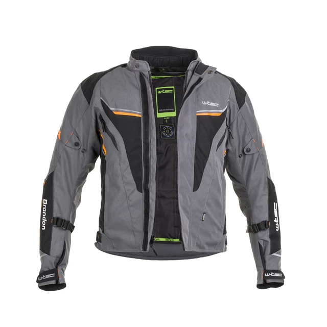 W-TEC Brandon Herren Motorradjacke - schwarz-grau-orange