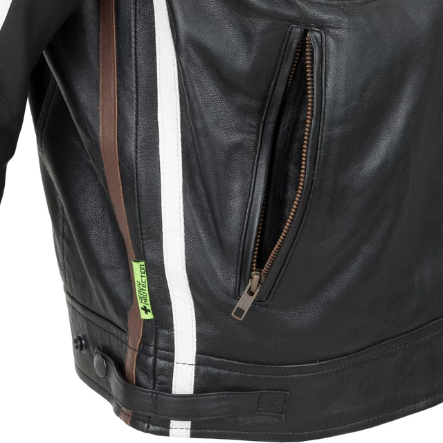 W-TEC Sheawen Herren-Leder-Motorradjacke - schwarz