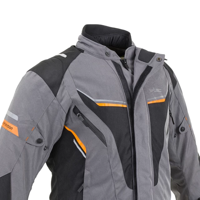 W-TEC Brandon Herren Motorradjacke - schwarz-grau-orange