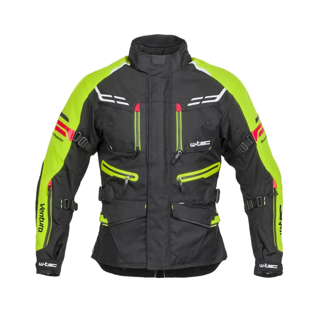 W-TEC Ventura Herren Motorradjacke - schwarz-fluo gelb - schwarz-fluo gelb