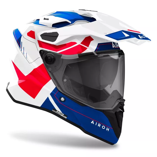 Moto Helm Airoh Commander 2 Reveal glänzend blau/rot
