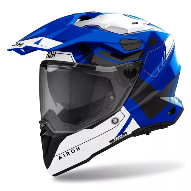 Moto Helm Airoh Commander 2 Reveal glänzend blau