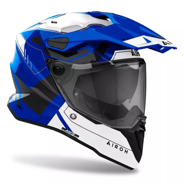 Moto Helm Airoh Commander 2 Reveal glänzend blau