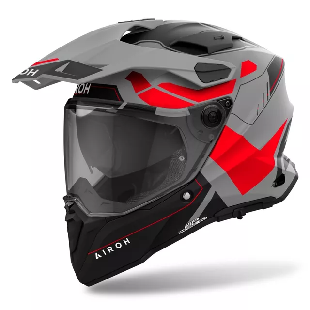 Moto Helm Airoh Commander 2 Reveal matt rot fluo