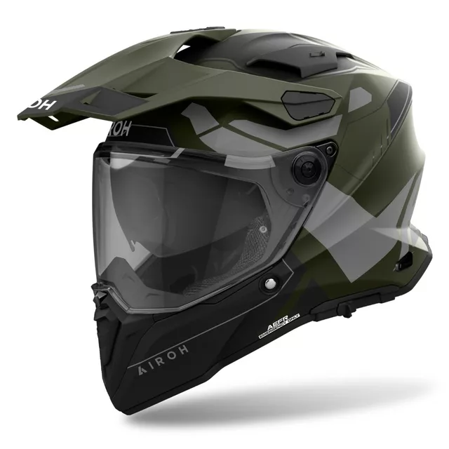 Moto Helm Airoh Commander 2 Reveal matt militärisch grün