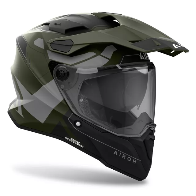 Moto Helm Airoh Commander 2 Reveal matt militärisch grün