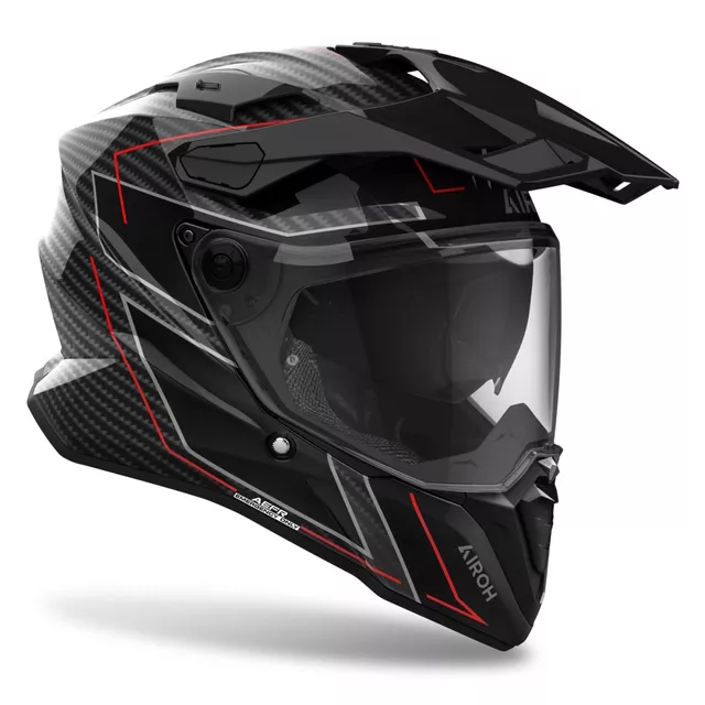 Moto Helm Airoh Commander 2 Carbon Stylish glänzend