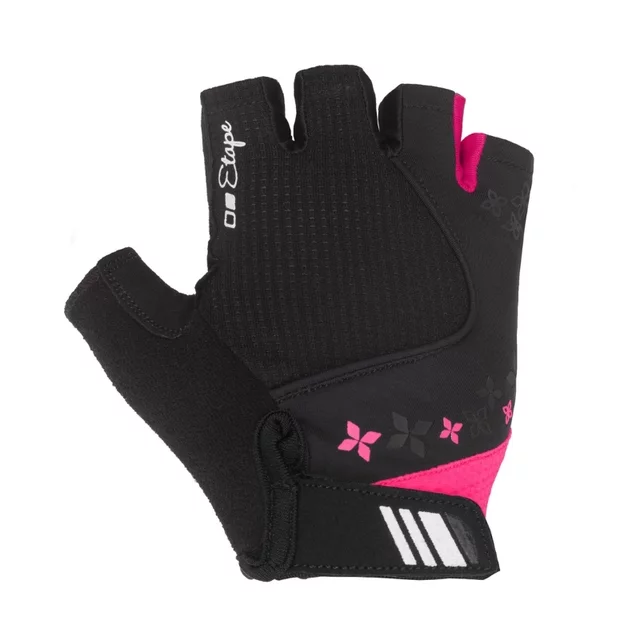 Damen-Fahrradhandschuhe Etape Ambra - schwarz/weiss - schwarz/ rosa