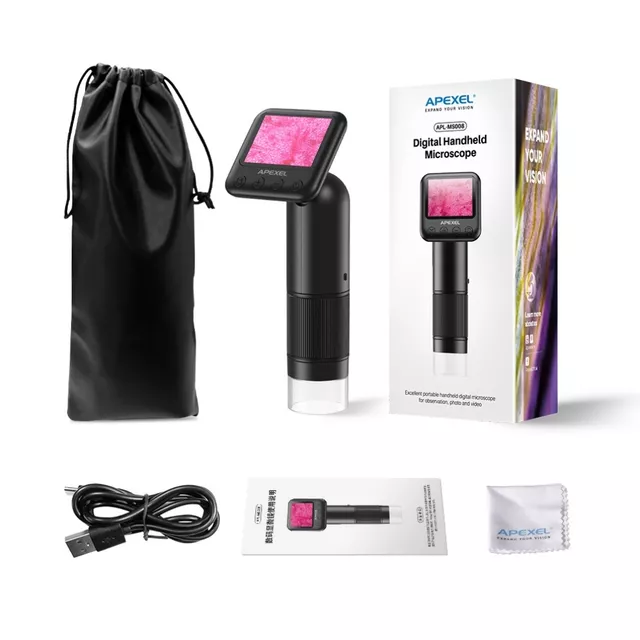 Apexel 400X-800X Digitalmikroskop mit LCD-Anzeige