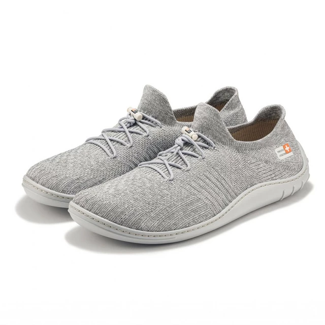 Herren Barfußschuhe Brubeck Merino - GRAPHITE / BLACK - hell grau