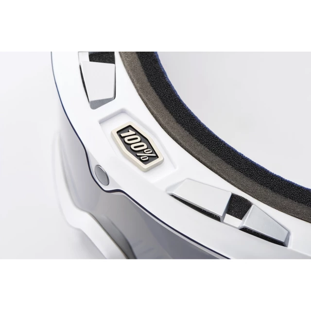 Motocrossbrille 100% Barstow Lucien, silbernes Plexiglas