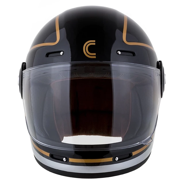 Cassida Fiber Jawa Sport Motorradhelm Schwarz/Silber/Gold - S(55-56)