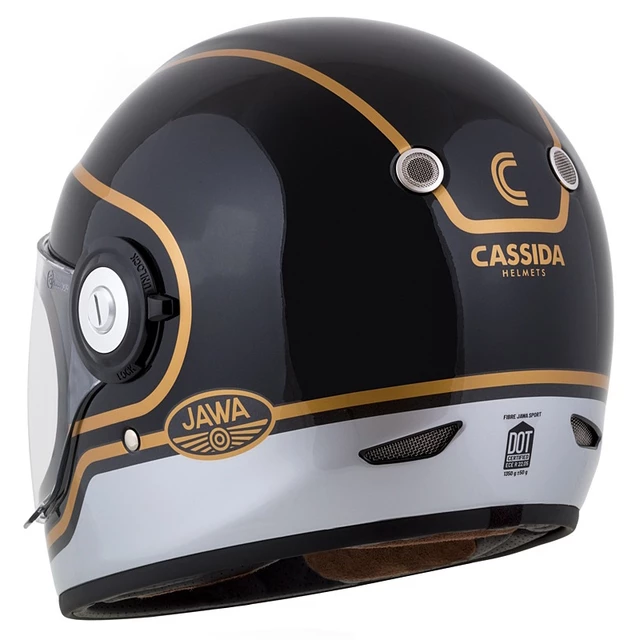 Cassida Fiber Jawa Sport Motorradhelm Schwarz/Silber/Gold - S(55-56)