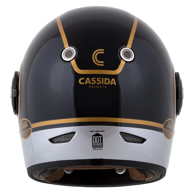 Cassida Fiber Jawa Sport Motorradhelm Schwarz/Silber/Gold - S(55-56)