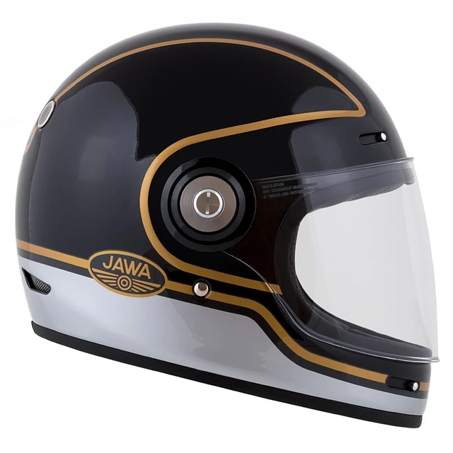 Cassida Fiber Jawa Sport Motorradhelm Schwarz/Silber/Gold - S(55-56)