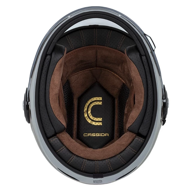 Cassida Fiber Jawa Sport Motorradhelm Schwarz/Silber/Gold - S(55-56)
