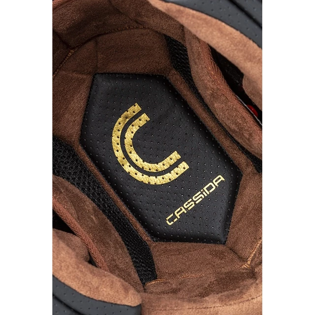 Cassida Fiber Jawa Sport Motorradhelm Schwarz/Silber/Gold - S(55-56)