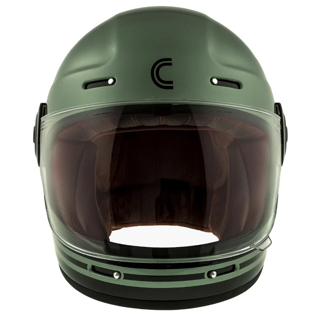 Cassida Fiber Super Hooligan Motorradhelm Schwarz/Metallic Grün/Grau - S(55-56)