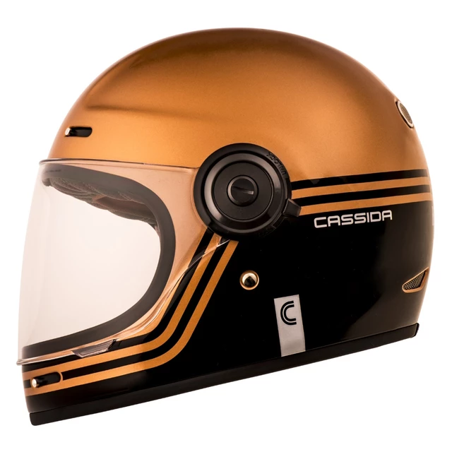 Cassida Fiber Super Hooligan Motorradhelm Schwarz/Metallic Kupfer/Grau - L(59-60)