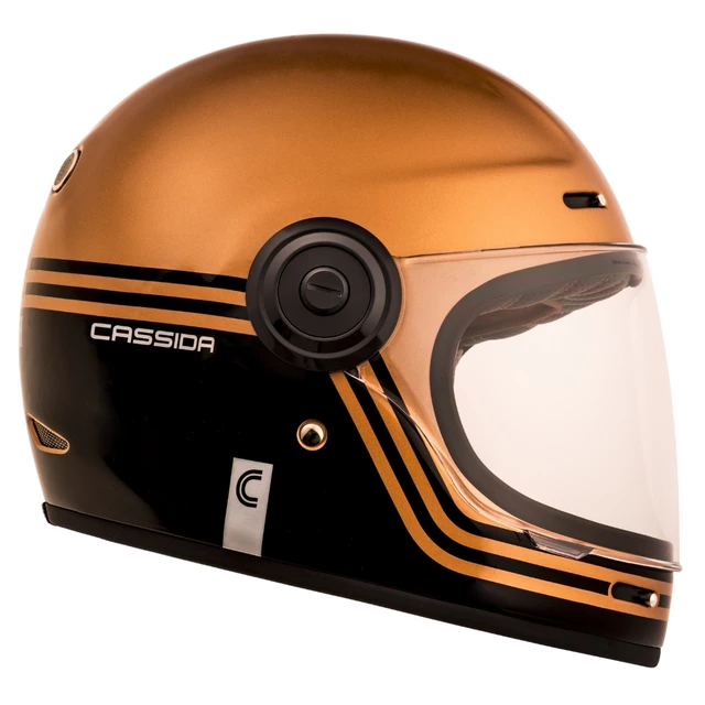 Cassida Fiber Super Hooligan Motorradhelm Schwarz/Metallic Kupfer/Grau - L(59-60)