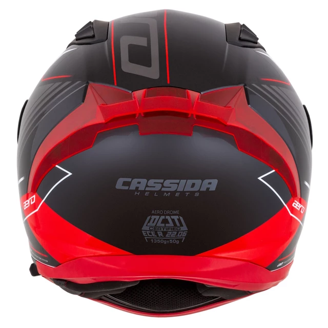 Motorradhelm Cassida Aero Drome schwarz perlmutt/rot/weiß/grau