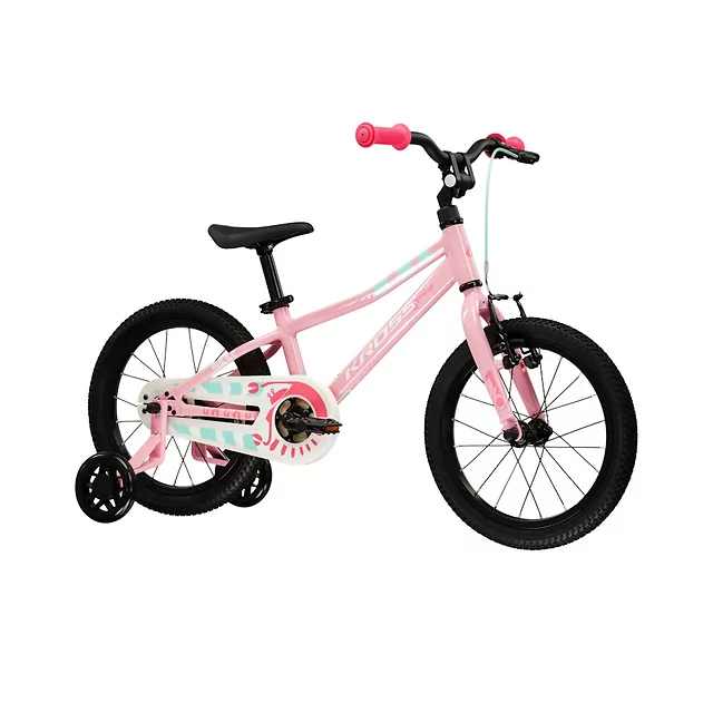 Leichtes Kinderfahrrad Kross Mini 4.0 16" – Modell 2026 • 100–120 cm • 8,5 kg - růžová/bílá/lesk