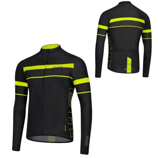 Herren-Radtrikot mit langen Ärmeln Etape Comfort 2.0 - schwarz/gelb fluo - schwarz/gelb fluo