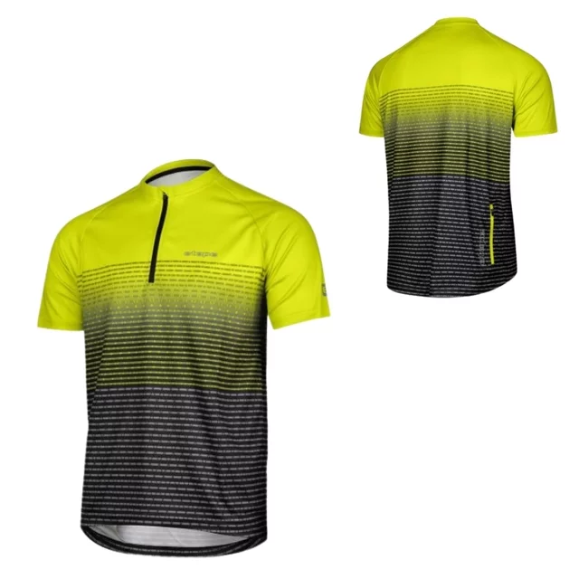 Herren-Radtrikot mit kurzen Ärmeln Etape Freetime 2.0 - limeta/černá - limeta/černá