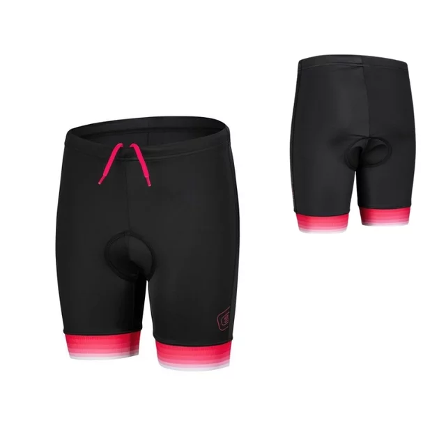 Kinder-Radhose Etape Junior 2.0 - schwarz/grün - schwarz/ rosa