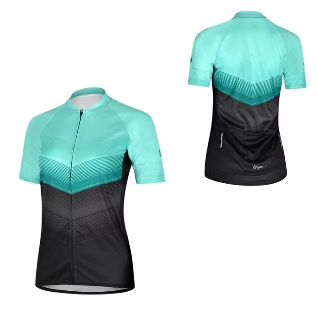 Damen-Radtrikot mit kurzen Ärmeln Etape Violet - růžová/černá - mint/černá