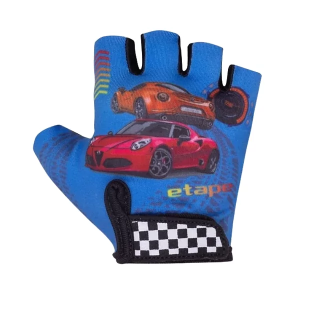 Kinder-Fahrradhandschuhe Etape Tiny - zelená (dino) - modrá (auto)