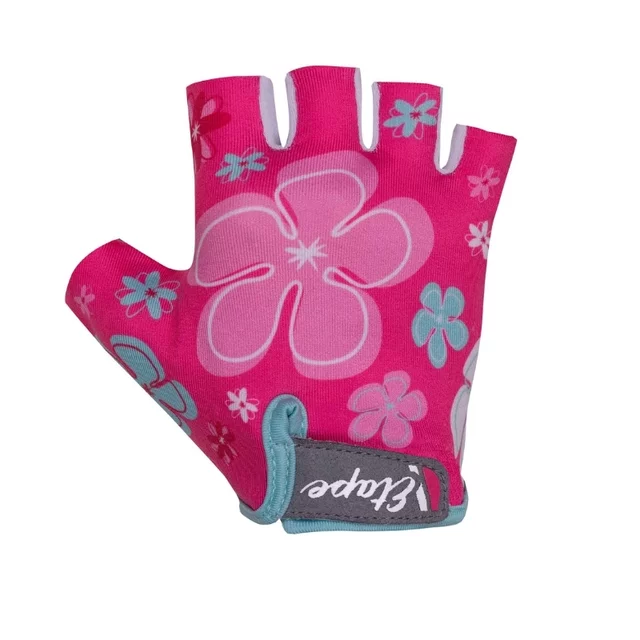 Kinder-Fahrradhandschuhe Etape Tiny - zelená (dino) - růžová/mint (květy)