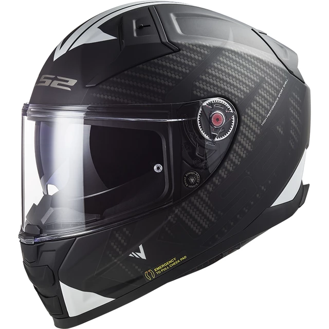 Moto Helm LS2 FF811 Vector II Splitter Schwarz Weiß