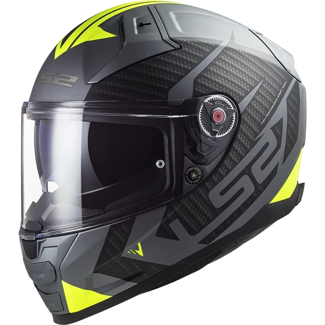 Motorradhelm LS2 FF811 Vector II Splitter Matt Titan H-V Gelb