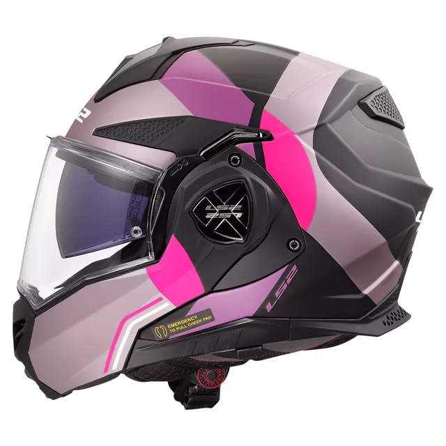 Flip-up Motorradhelm LS2 FF901 Advant X Ultra Grau Lila P/J