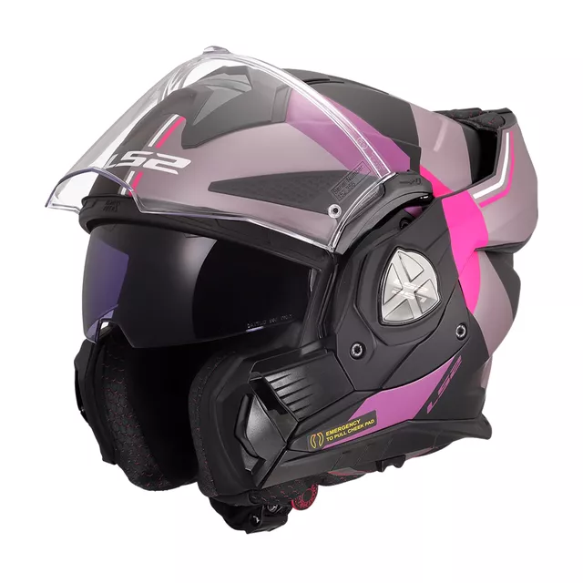 Flip-up Motorradhelm LS2 FF901 Advant X Ultra Grau Lila P/J