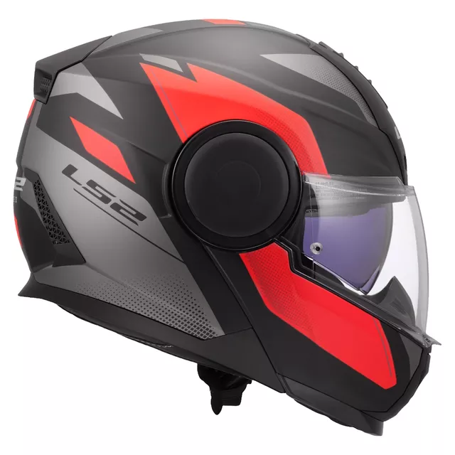 Klappbarer Motorradhelm LS2 FF902 Scope II Duria Schwarz Rot
