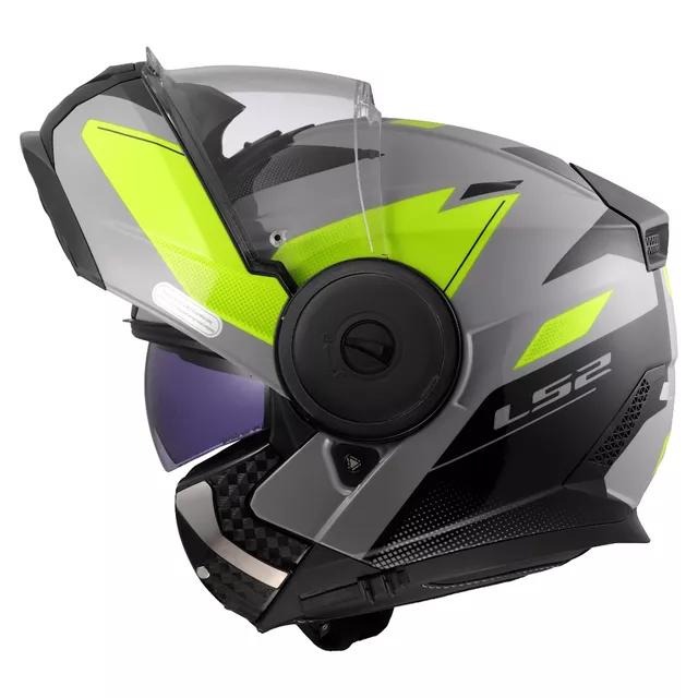 Klappbarer Motorradhelm LS2 FF902 Scope II Duria Grau H-V Gelb