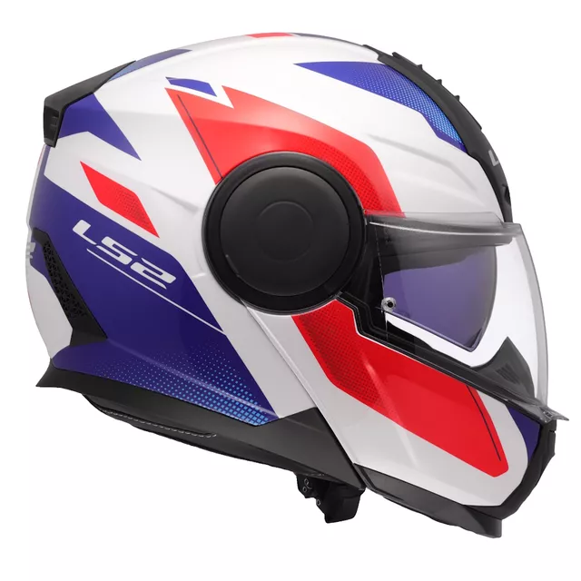 Klappbarer Motorradhelm LS2 FF902 Scope II Duria Weiß Blau Rot